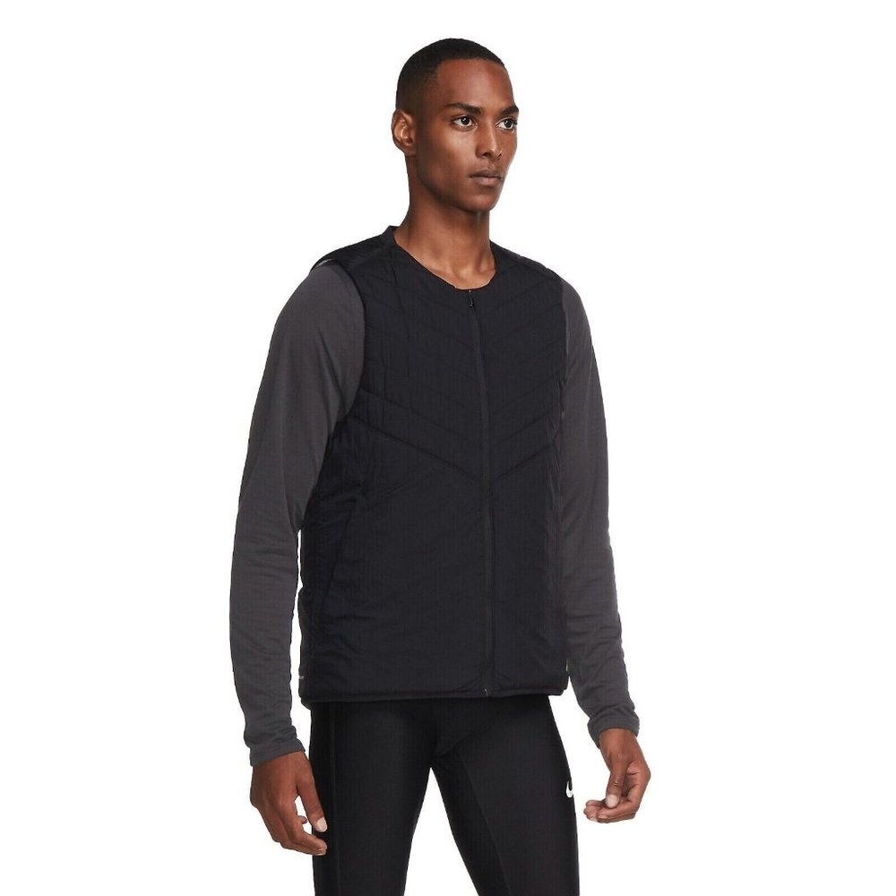 Nike AeroLayer Men's Running Vest Black Silver DJ0533-010